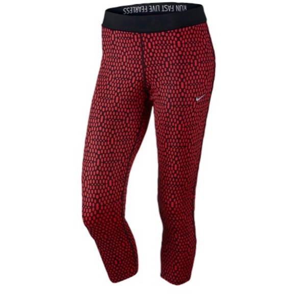 Nike Pants - Nike Red Dri-Fit Relay Crop Capri Leggings M